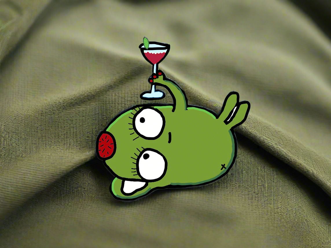 olive enamel pin ๐ซ