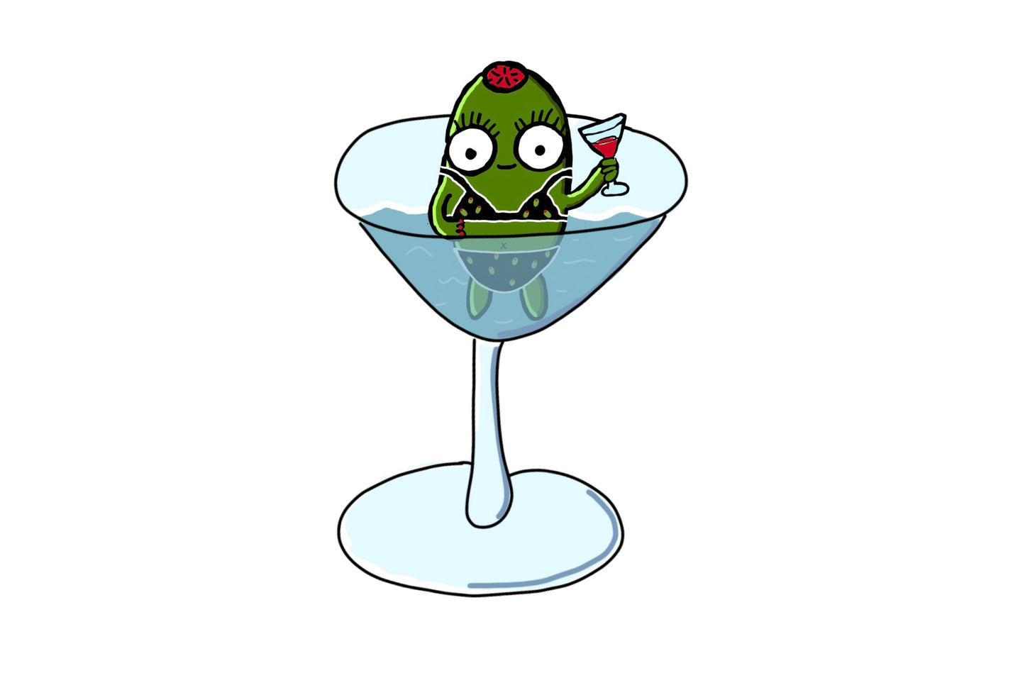 bikini olive soaking in martini sticker ๐