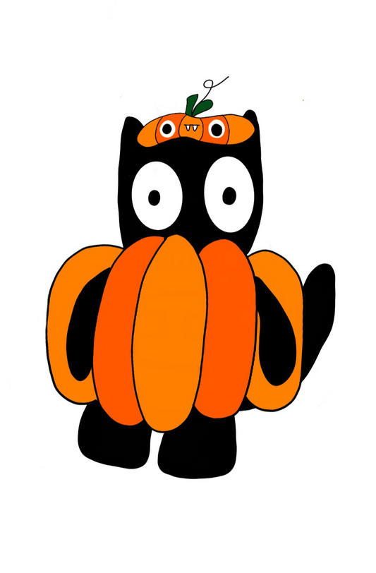 black cat pumpkin sticker (limited edition)