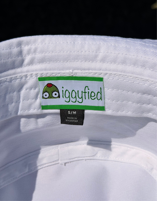 peak a boo olive bucket hat