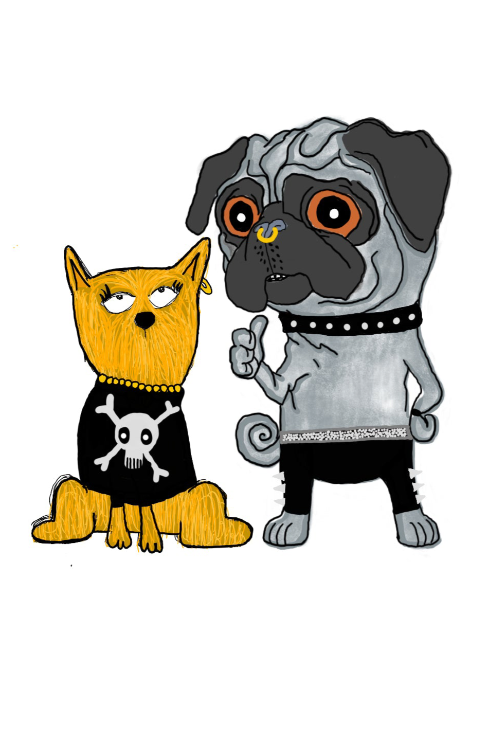 punk rock willow & angus sticker 🎸🤘🎧