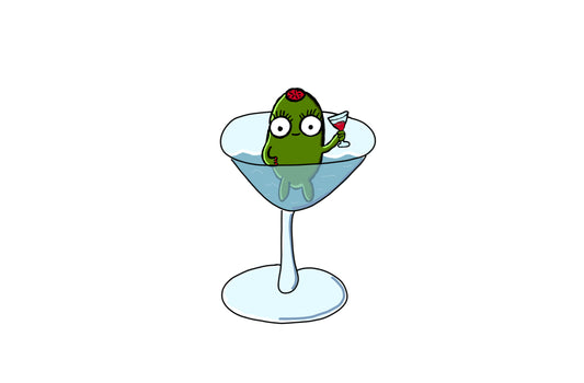 naked olive soaking in martini sticker 🍸