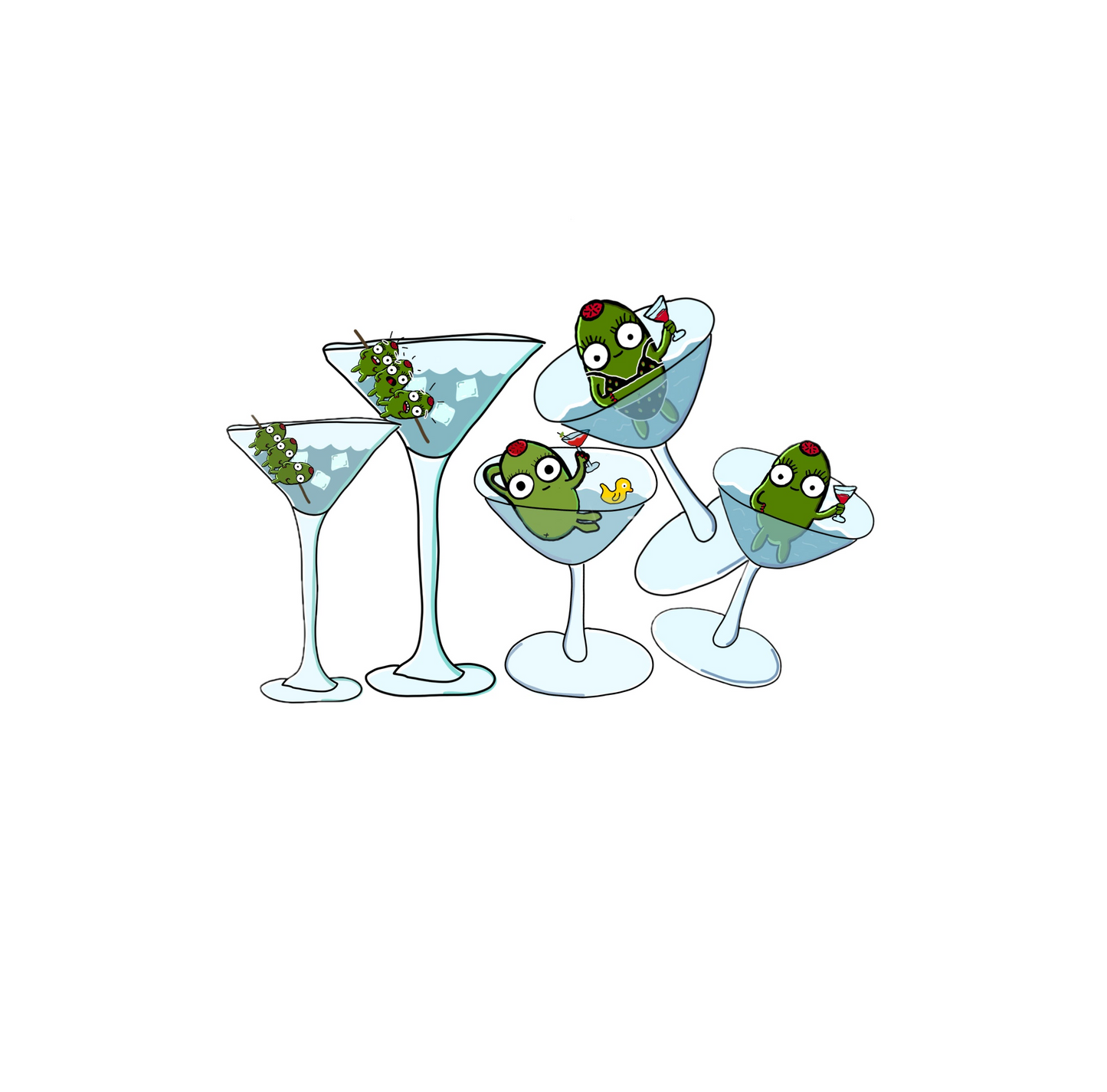 mini martini mix sticker pack (5 pieces)