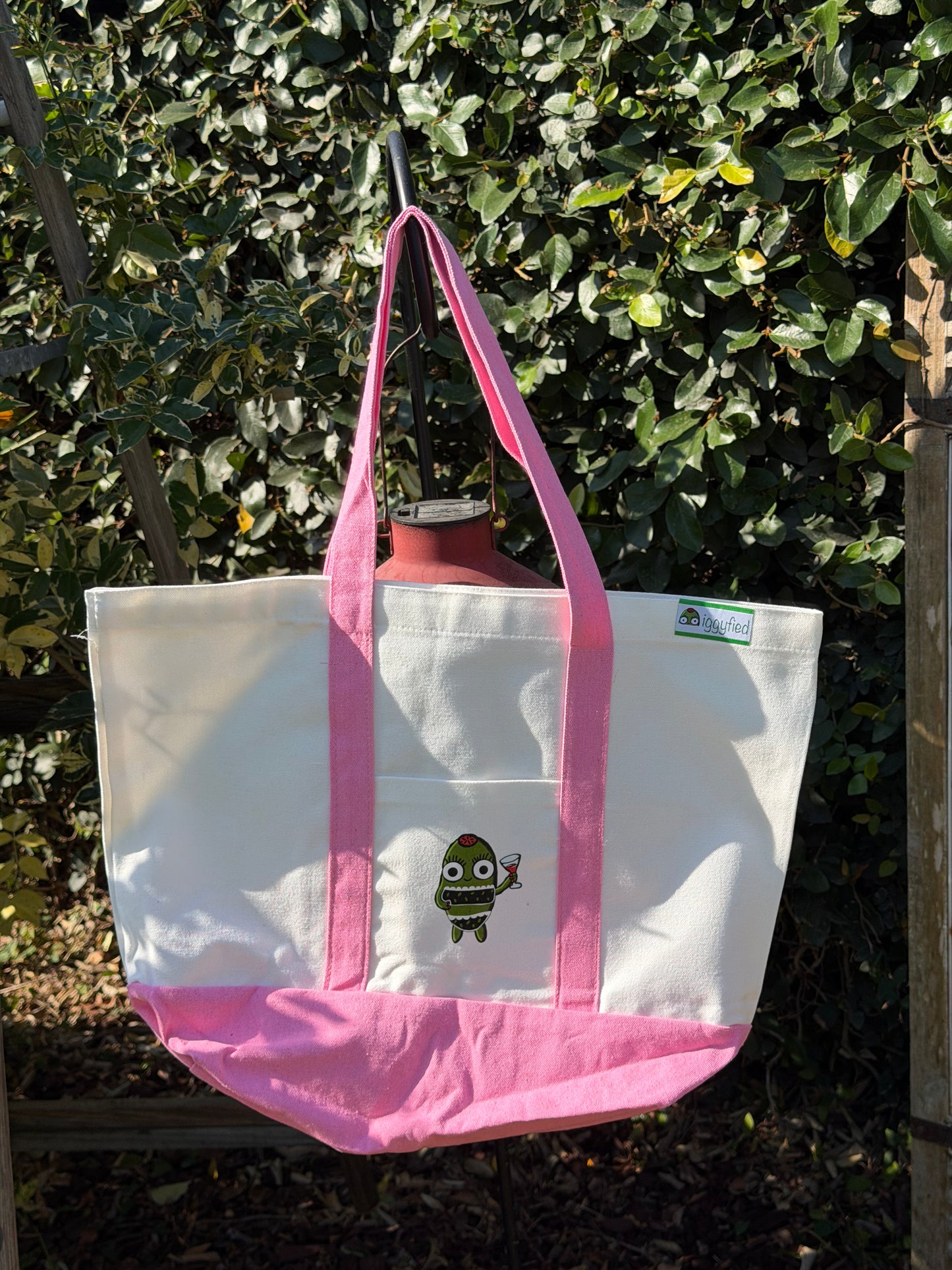 xl pink summer olive tote