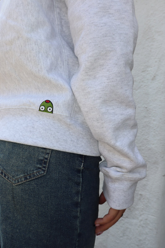 og olive crewneck jacket