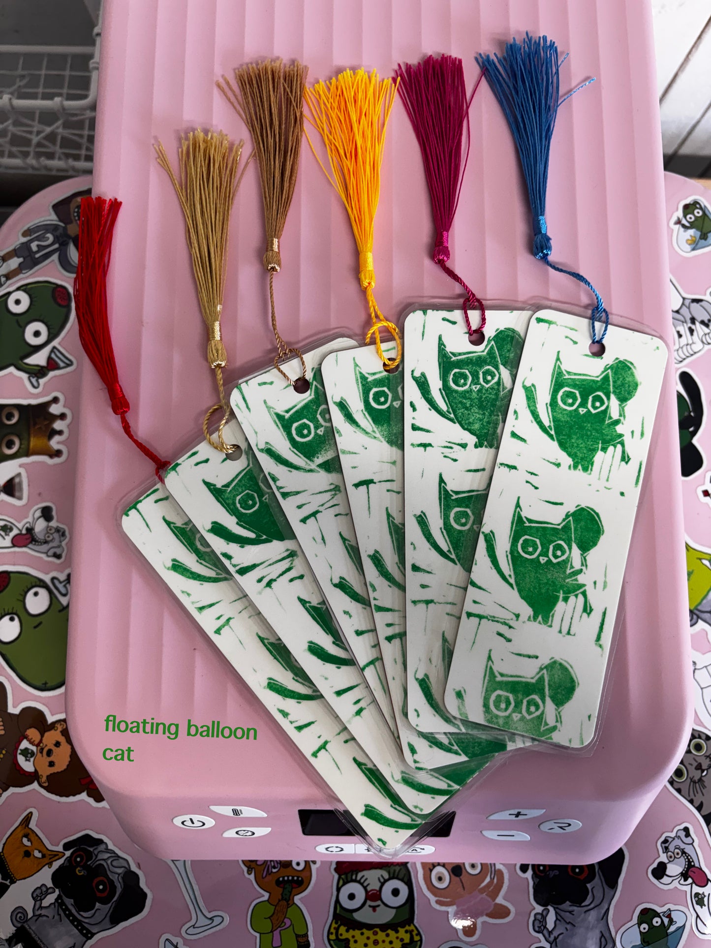 hand printed bookmarks