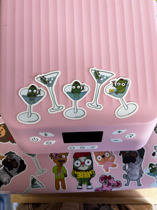 mini martini mix sticker pack (5 pieces)