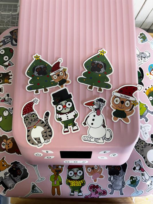 pet christmas sticker pack (6 pieces)