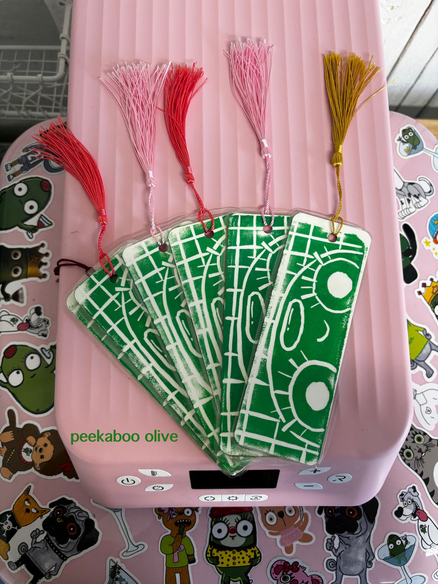 hand printed bookmarks