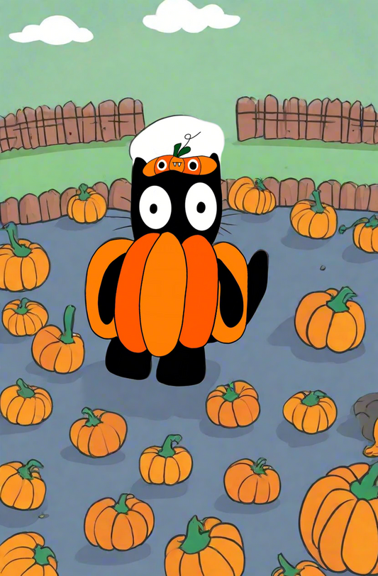 black cat pumpkin sticker (limited edition)