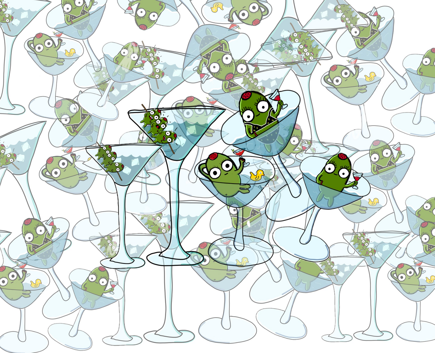 mini martini mix sticker pack (5 pieces)